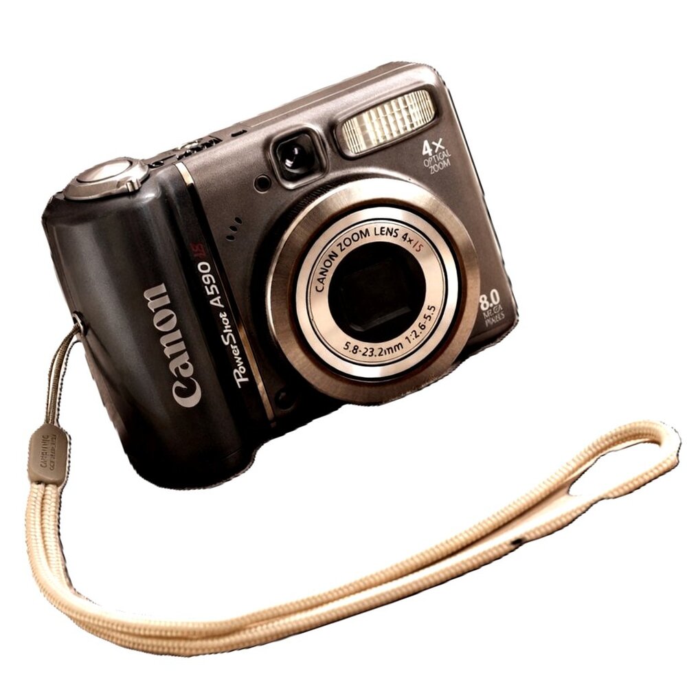 Canon PowerShot A590 IS 8MP Digital Camera 4x Zoom Tested Works Y2K Digicam